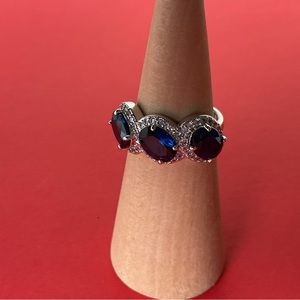 Bomb Party RBP6480 “Sweet And Serene” LC Sapphire Spinel Rhodium Sz 7 Ring NWT
